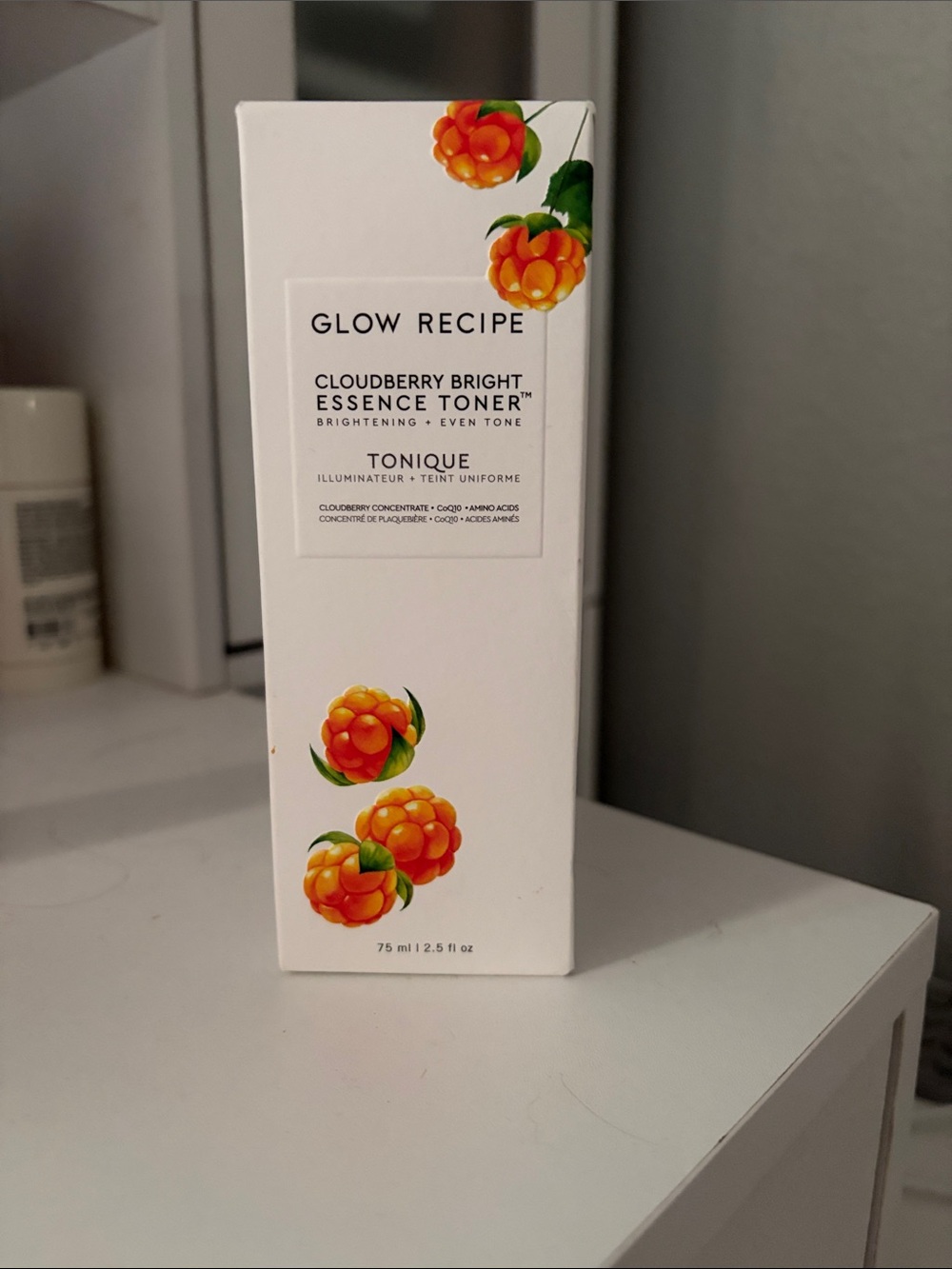 Glow Recipe Cloudberry Bright Essence Toner — White & Orange Packaging